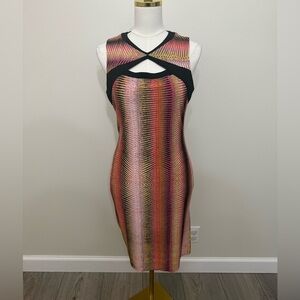 Marc New York Pink and Black Cut-Out Mini Dress